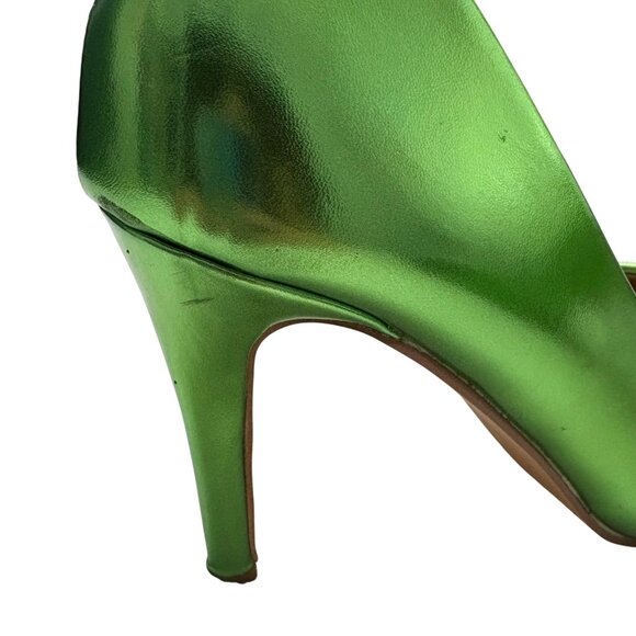 Metallic Green Top Moda Pointed Toe High Heels Womens Shoe Size 9 - Picture 7 of 16